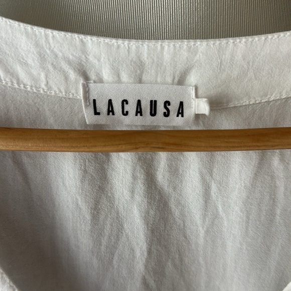 LaCausa white dress with buttons size small - Picture 6 of 8